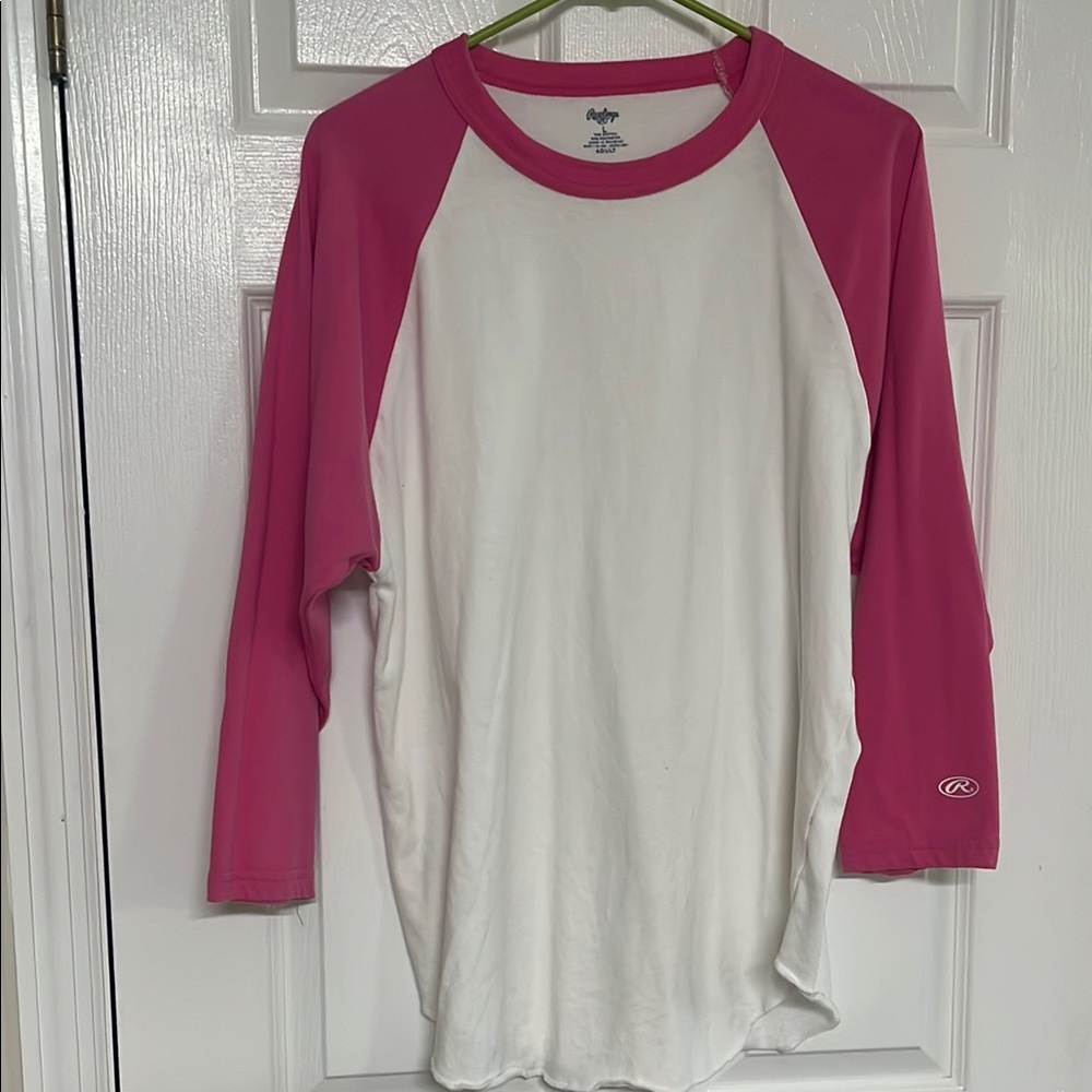 Rawlings Pink and White Baseball Tee